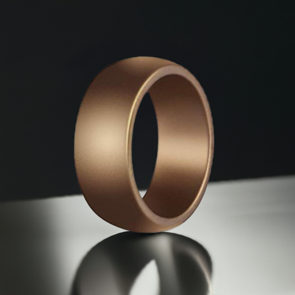 Arc Edge Bronze Silicone Wedding Rings For Men