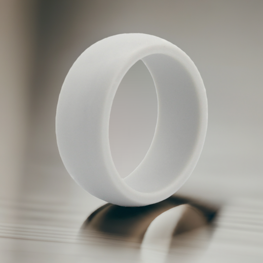 Arc Edge Light Gray Silicone Wedding Rings For Men