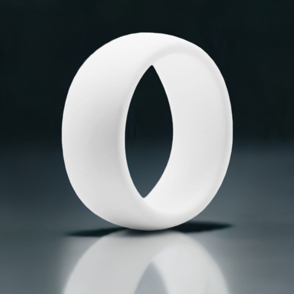 Arc Edge White Silicone Wedding Rings For Men