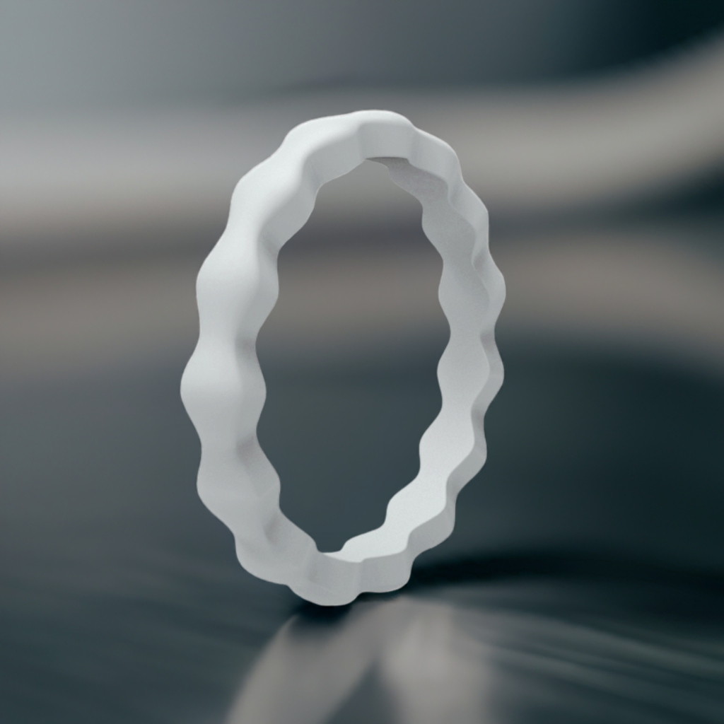 Best Wavy Gray Stackable Silicone Rings For Women
