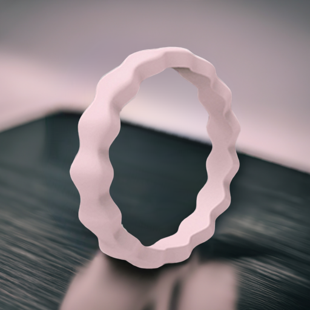 Best Wavy Pink Stackable Silicone Rings For Women