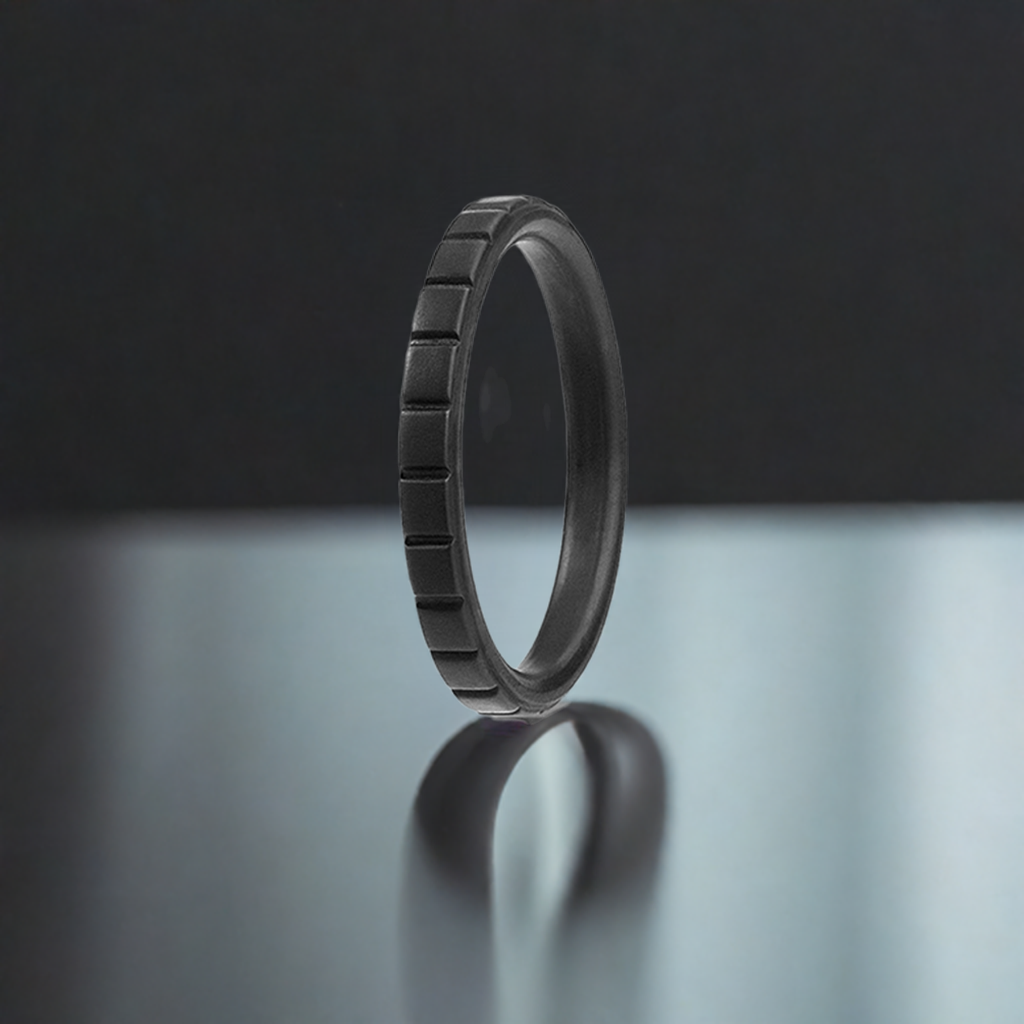 Black Cute Step Stackable Silicone Rings For Women