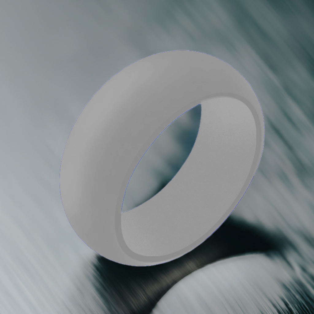 Classic Men's Light Gray Silicone Rings