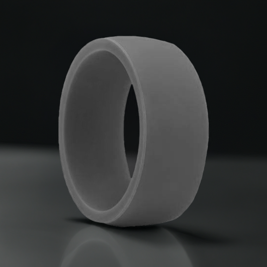 Flat Edge Dark Gray Silicone Rings Rubber Wedding Bands