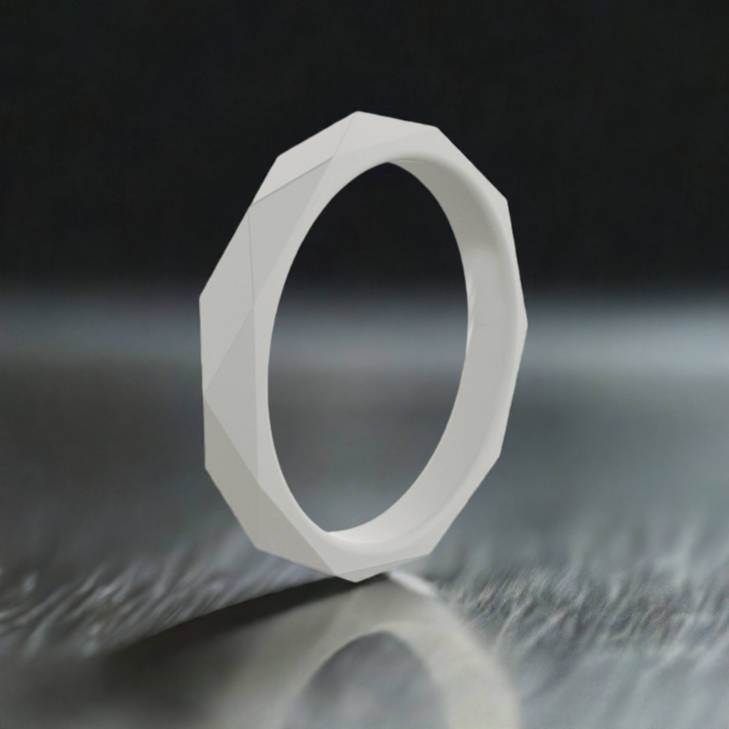 Light Gray Unique Rhombus Stackable Silicone Wedding Bands For Women