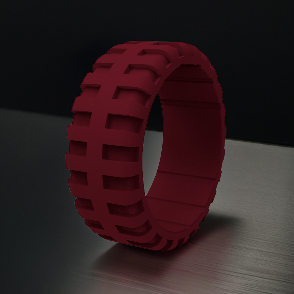 Red Tire Silicone Wedding Rings For Men