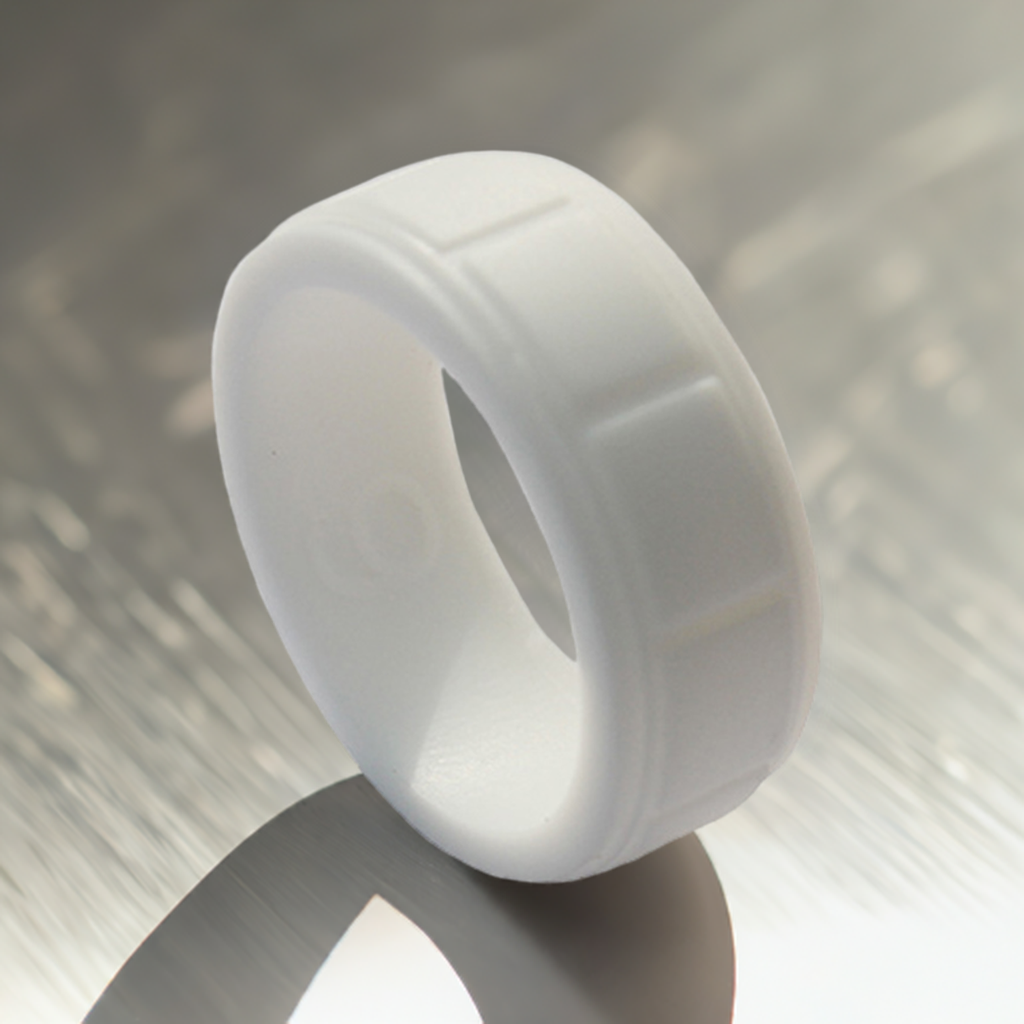Square Pattern White Rubber Rings For Men