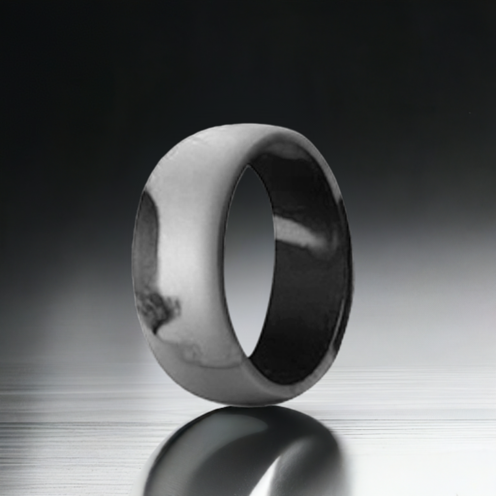 Arc Edge Black Camo Silicone Wedding Rings For Men