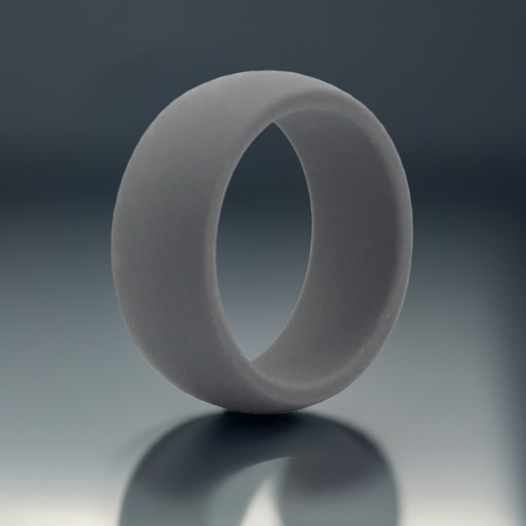 Arc Edge Dark Gray Silicone Wedding Rings For Men