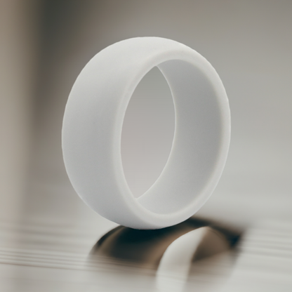 Arc Edge Light Gray Silicone Wedding Rings For Men