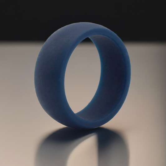 Arc Edge Navy Blue Silicone Wedding Rings For Men