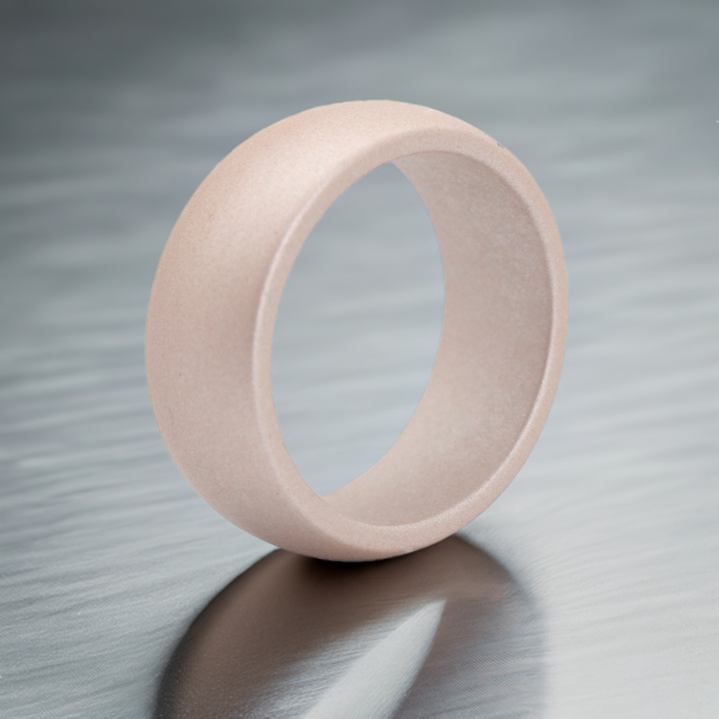 Arc Edge Rose Gold Silicone Wedding Rings For Men