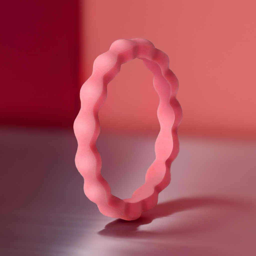 Best Wavy Coral Stackable Silicone Rings For Women