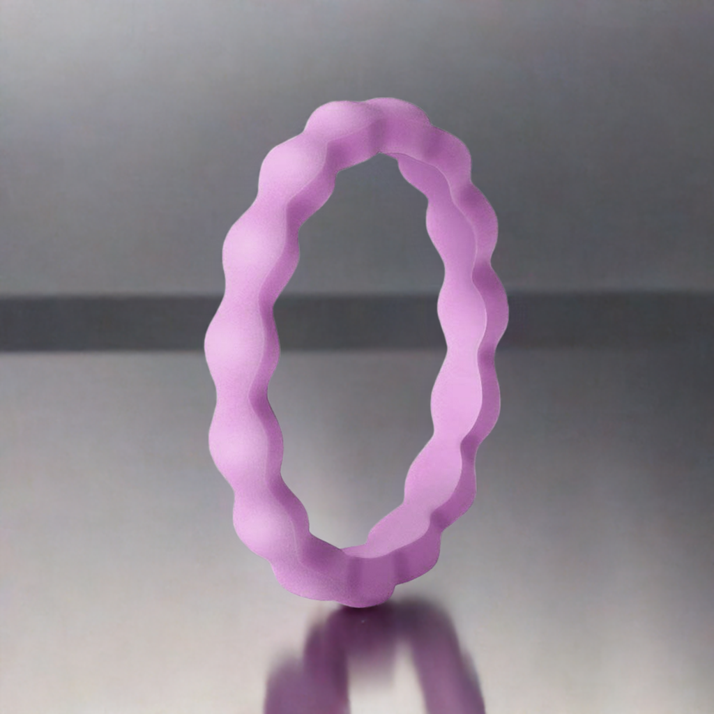 Best Wavy Purple Stackable Silicone Rings For Women