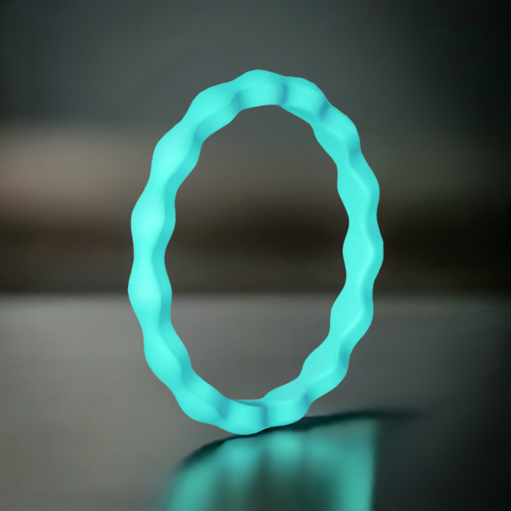 Best Wavy Turquoise Stackable Silicone Rings For Women