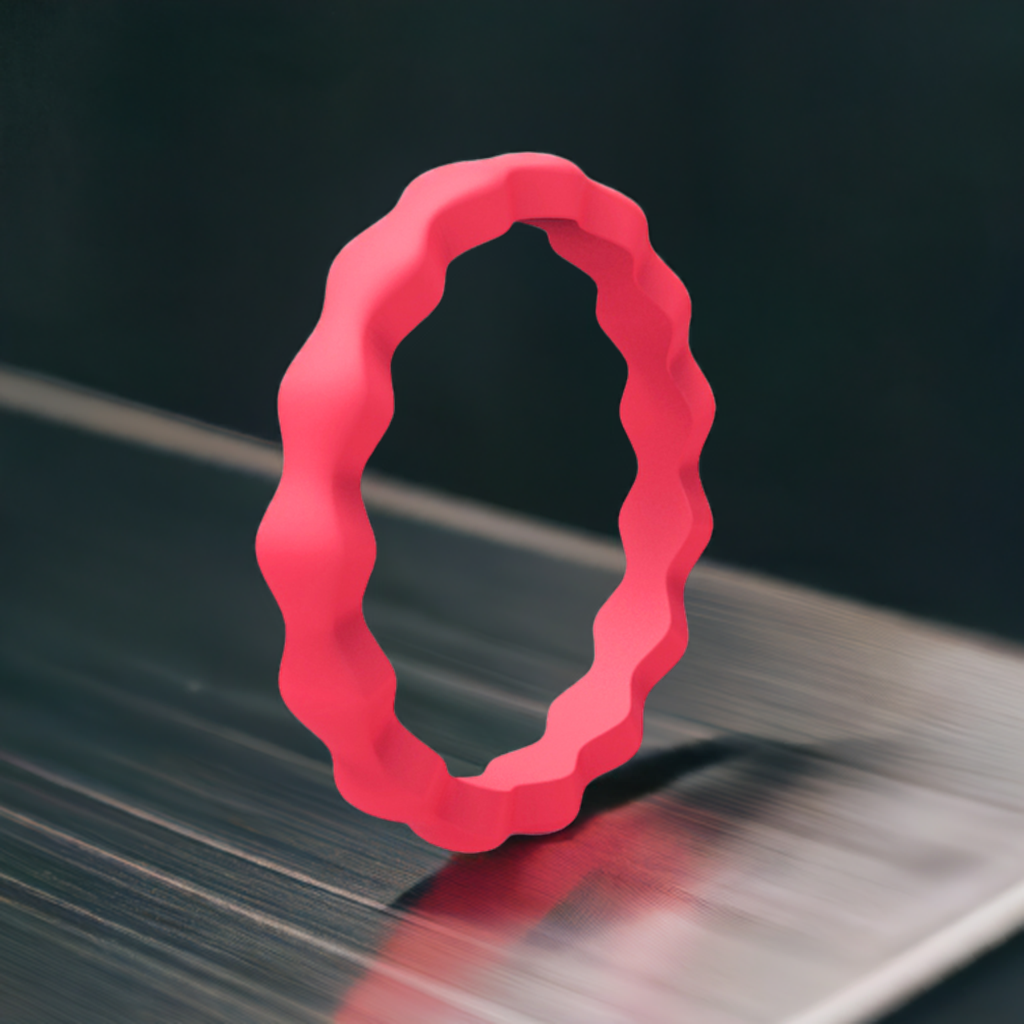 Best Wavy Watermelon Stackable Silicone Rings For Women