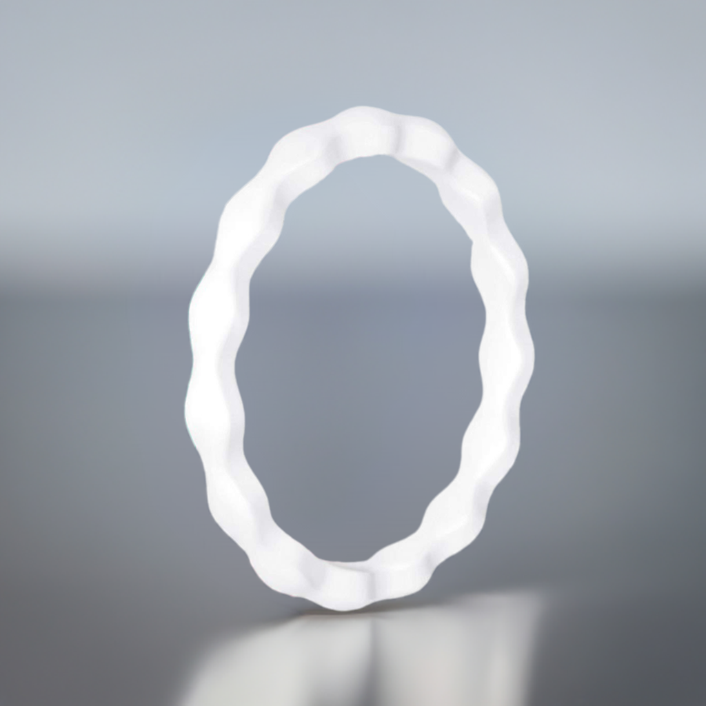 Best Wavy White Stackable Silicone Rings For Women