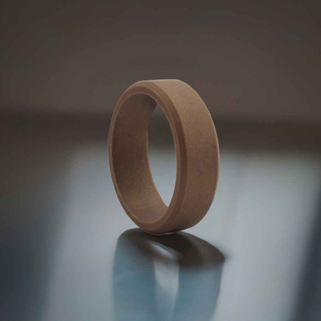 Bevel Bronze Rubber Rings For Men