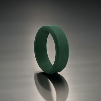Bevel Hunter Green Rubber Rings For Men