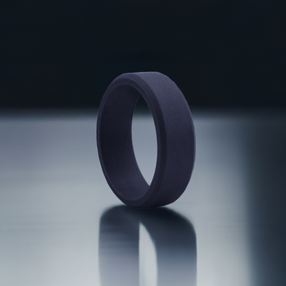 Bevel Navy Blue Rubber Rings For Men