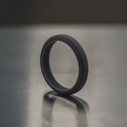 Black Bevel Silicone Rubber Rings For Women