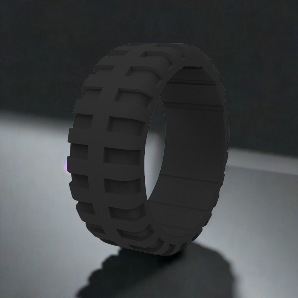 Black Tire Silicone Wedding Rings For Men