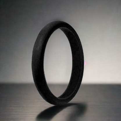 Black Women's Thin Silicone Rings And Wedding Bands