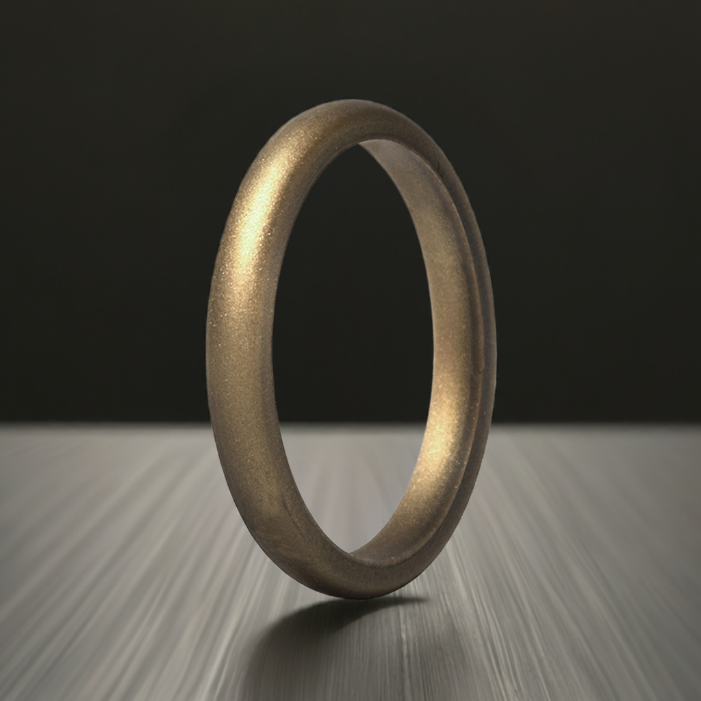 Bronze Women's Thin Silicone Rings And Wedding Bands