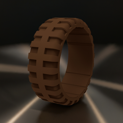 Brown Tire Silicone Wedding Rings For Men