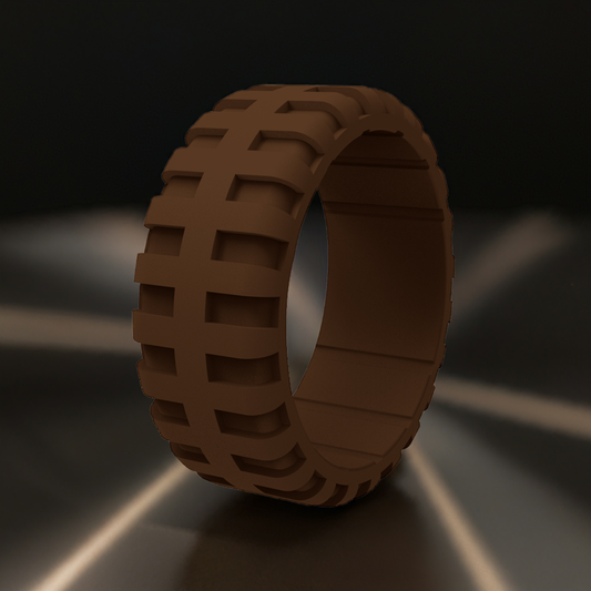 Brown Tire Silicone Wedding Rings For Men