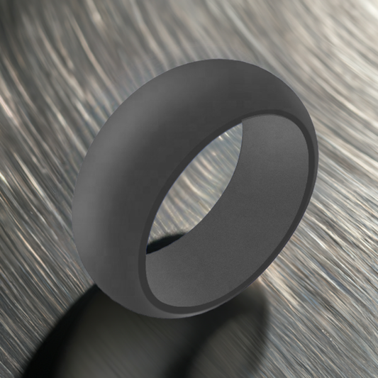 Classic Men's Dark Gray Silicone Rings