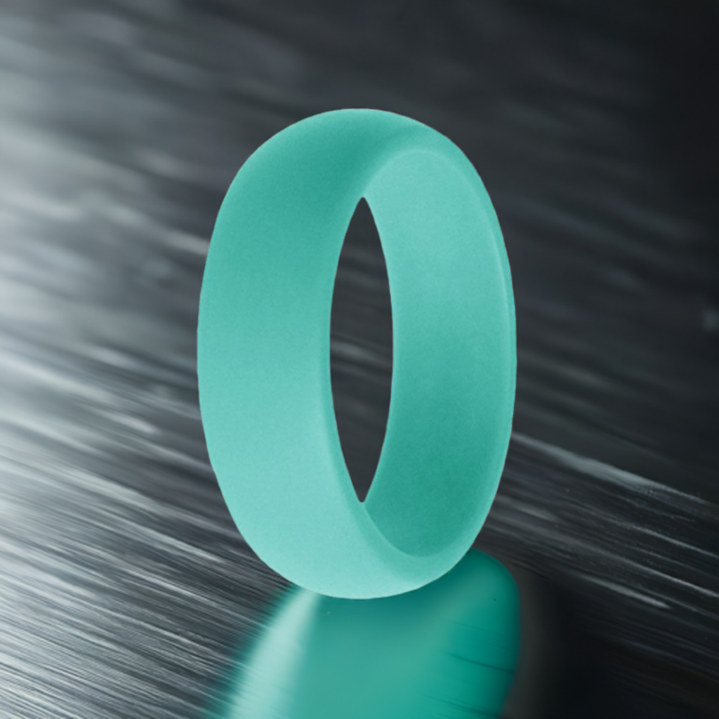 Classic Men's Turquoise Silicone Rings