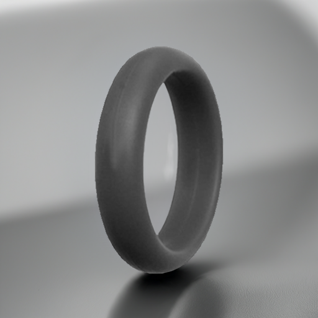 Dark Gray Silicone Rings For Women 5mm