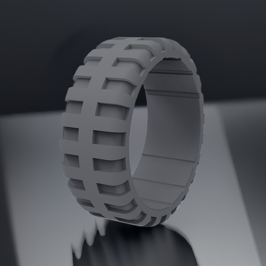 Dark Gray Tire Silicone Wedding Rings For Men