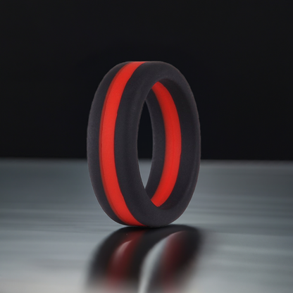 Firefighter Thin Red Line Silicone Rings