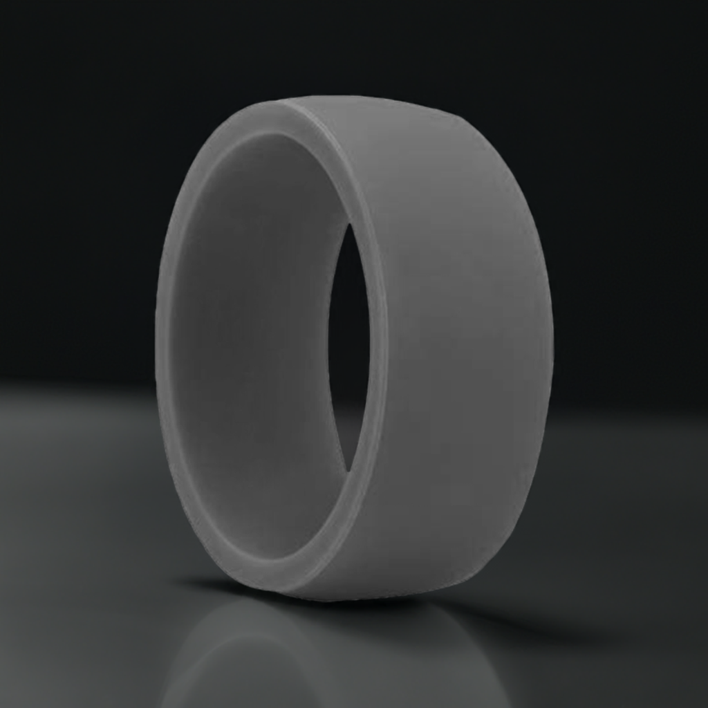 Flat Edge Dark Gray Silicone Rings Rubber Wedding Bands