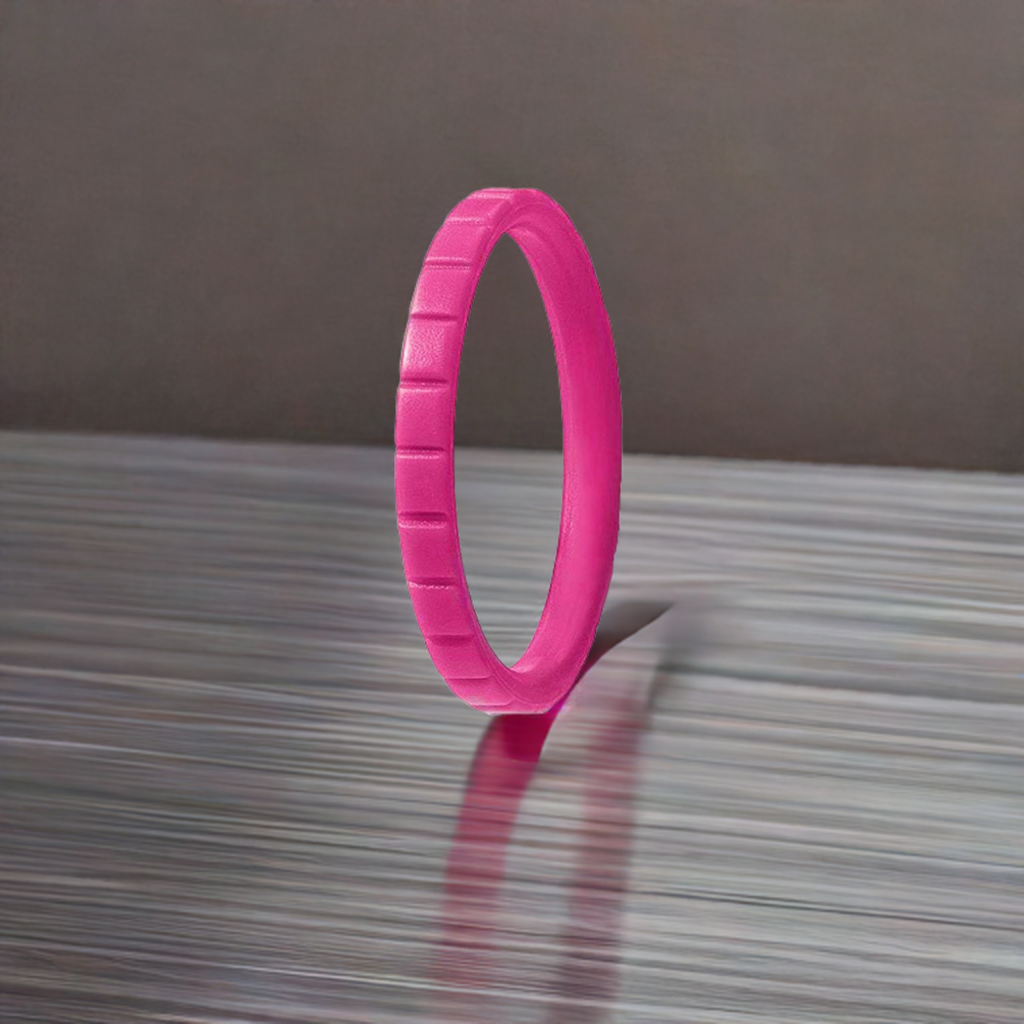 Fuchsia Cute Step Stackable Silicone Rings For Women