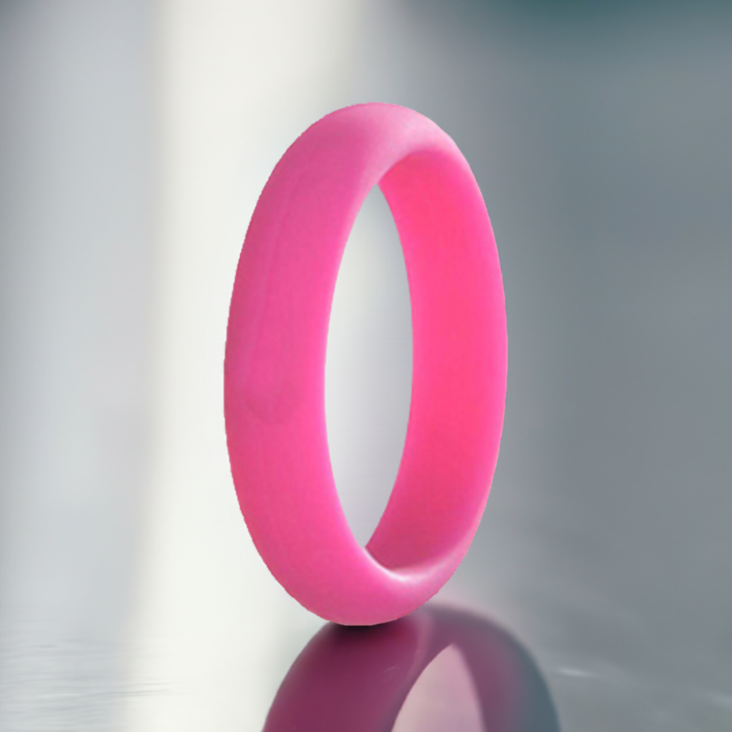 Fuchsia Silicone Rings For Women 5mm