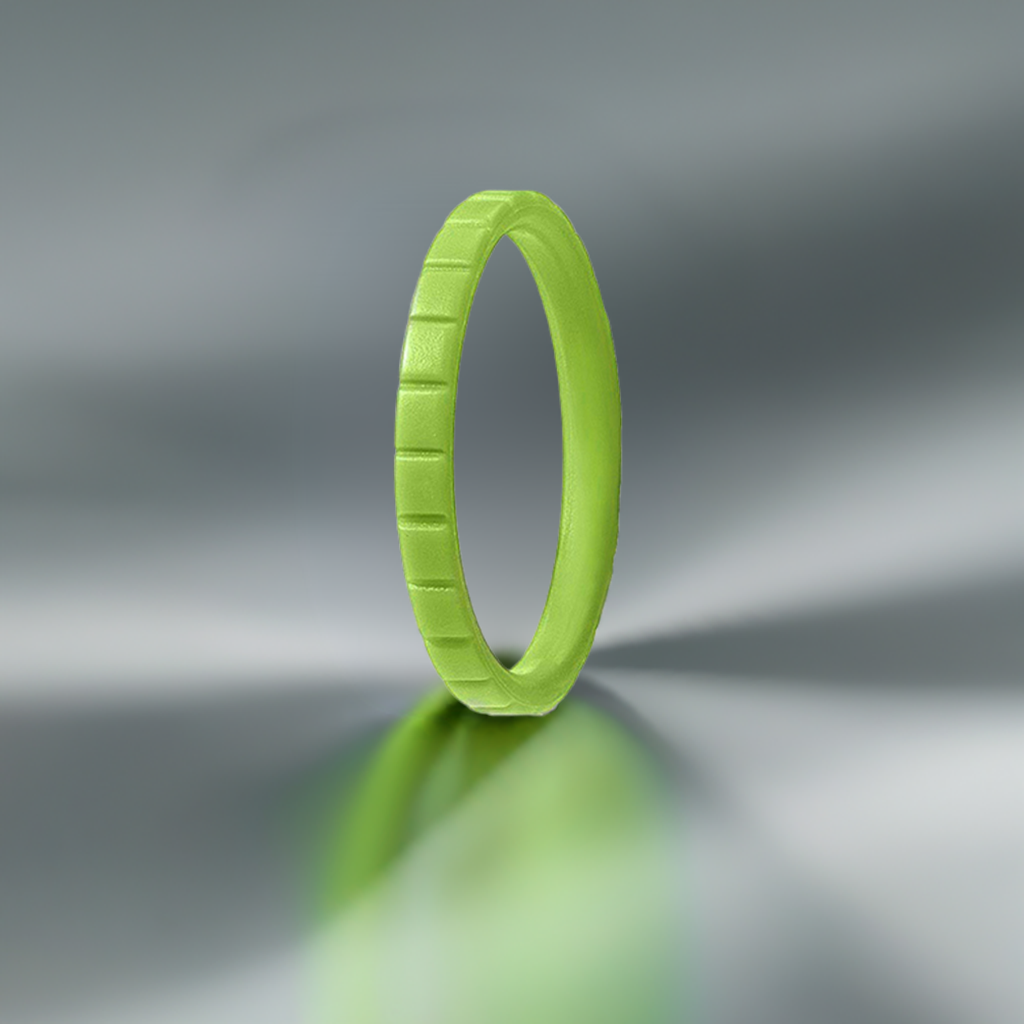 Green Cute Step Stackable Silicone Rings For Women