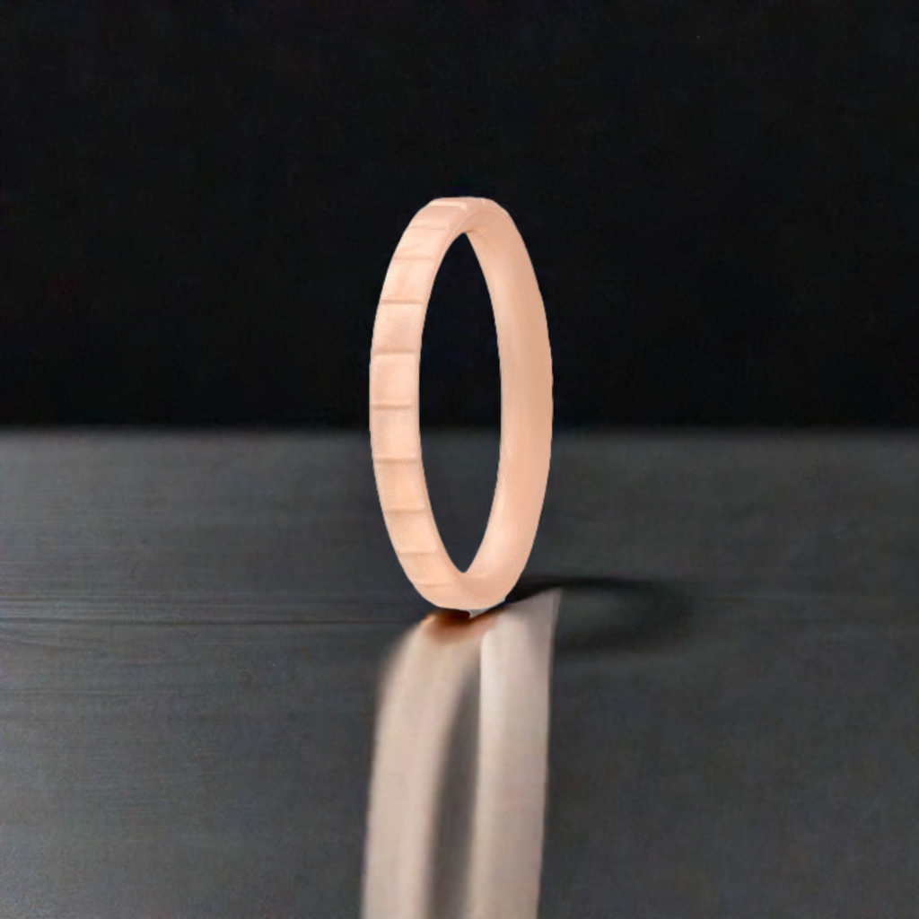 Pearly Pink Cute Step Stackable Silicone Rings For Women