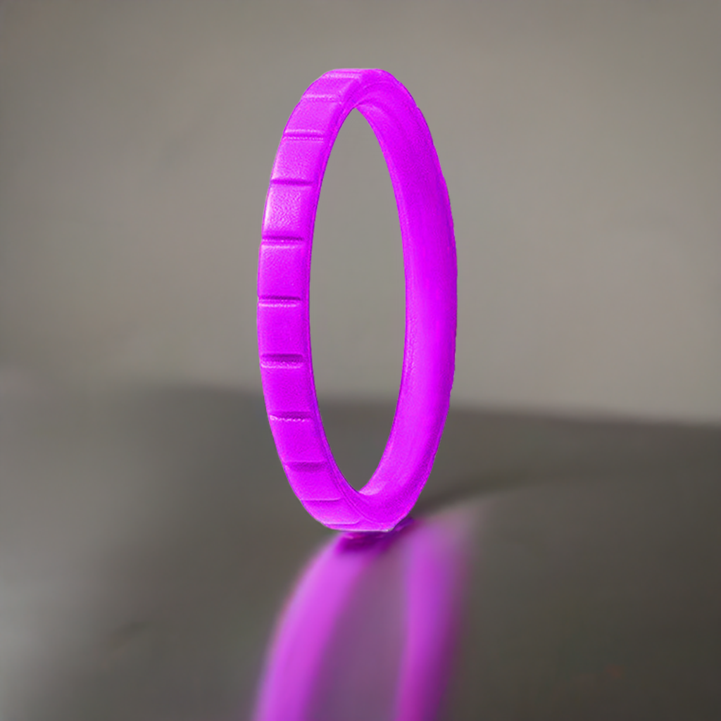 Pearly Purple Cute Step Stackable Silicone Rings For Women