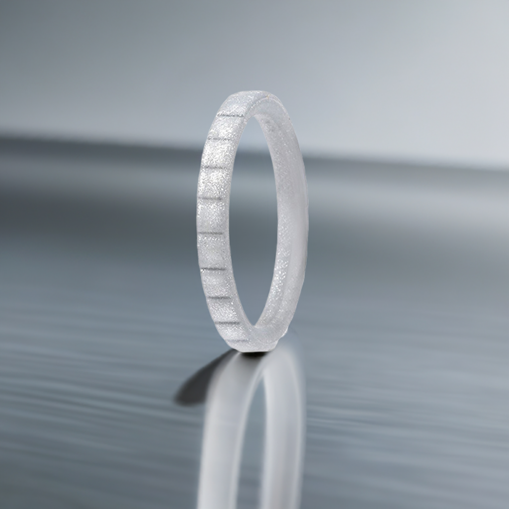 Silver Cute Step Stackable Silicone Rings For Women