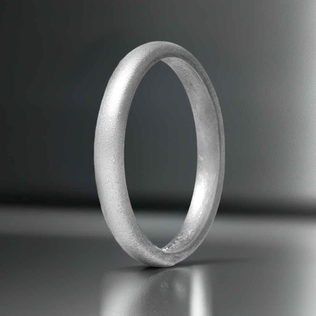 Silver Women's Thin Silicone Rings And Wedding Bands