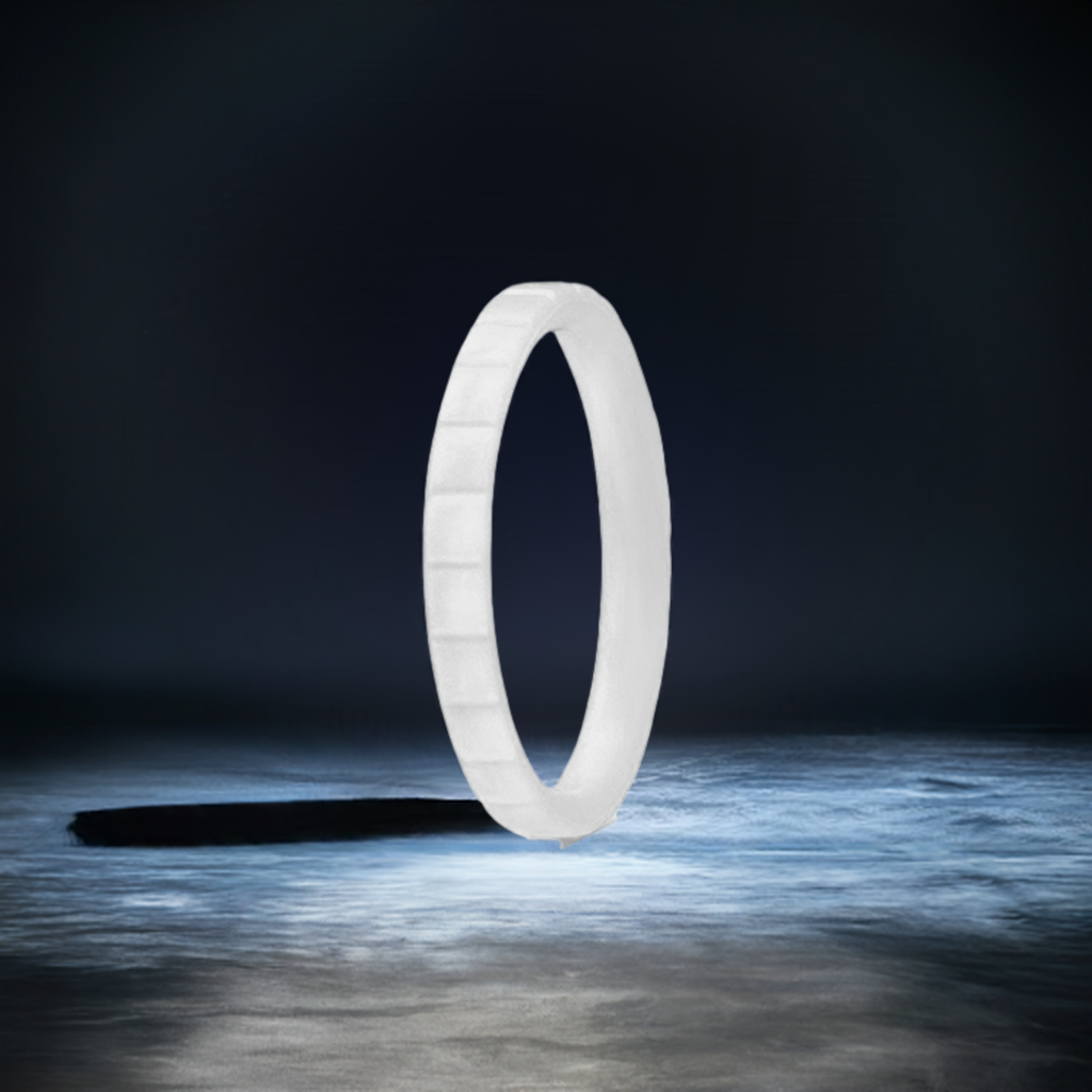 White Cute Step Stackable Silicone Rings For Women