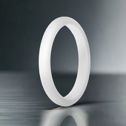 White Women's Thin Silicone Rings And Wedding Bands