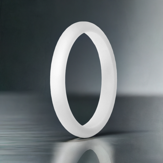 White Women's Thin Silicone Rings And Wedding Bands