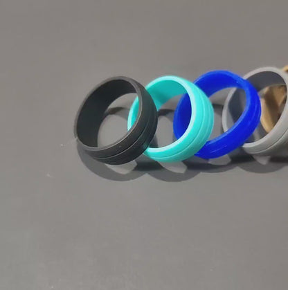 Wide Dual Groove Silicone Rings