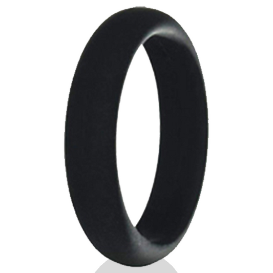 Black Silicone Rings For Women 5mm