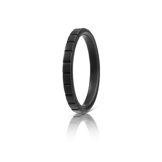 Cute Stackable Black Step Silicone Rings For Women