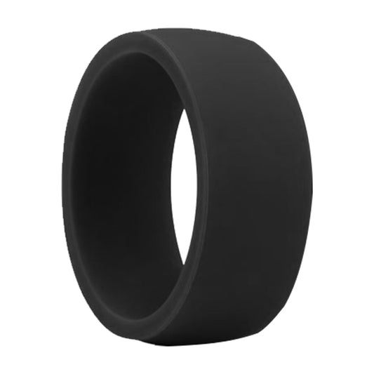 Flat Edge Black Silicone Rings